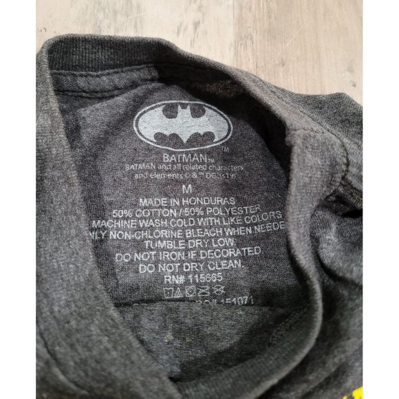 Boys Batman Graphic Print Charcoal Gray Tee, Size M - Picture 3 of 6